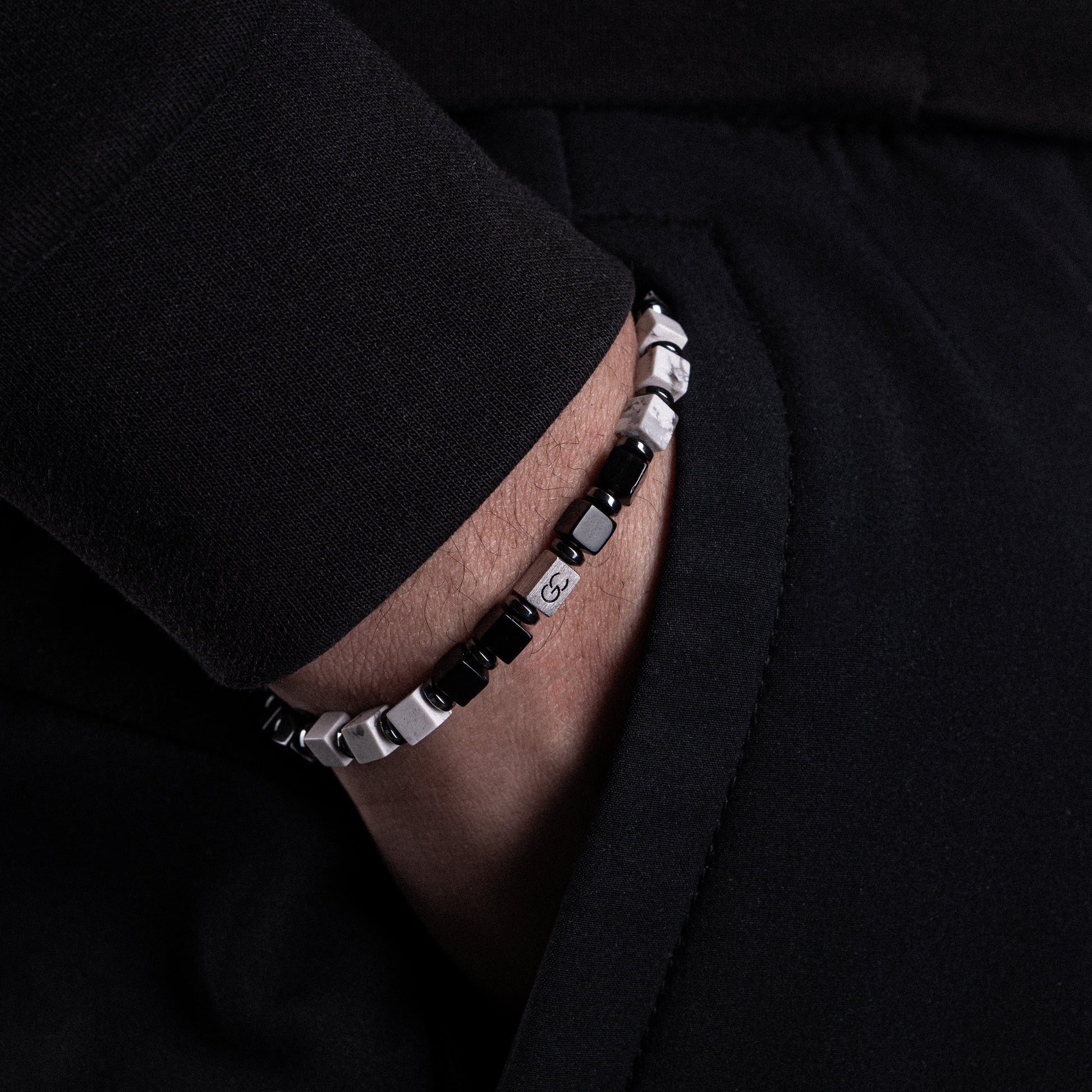 G&C Bracelet Black Onyx-Howlite Bracelet（4mm）