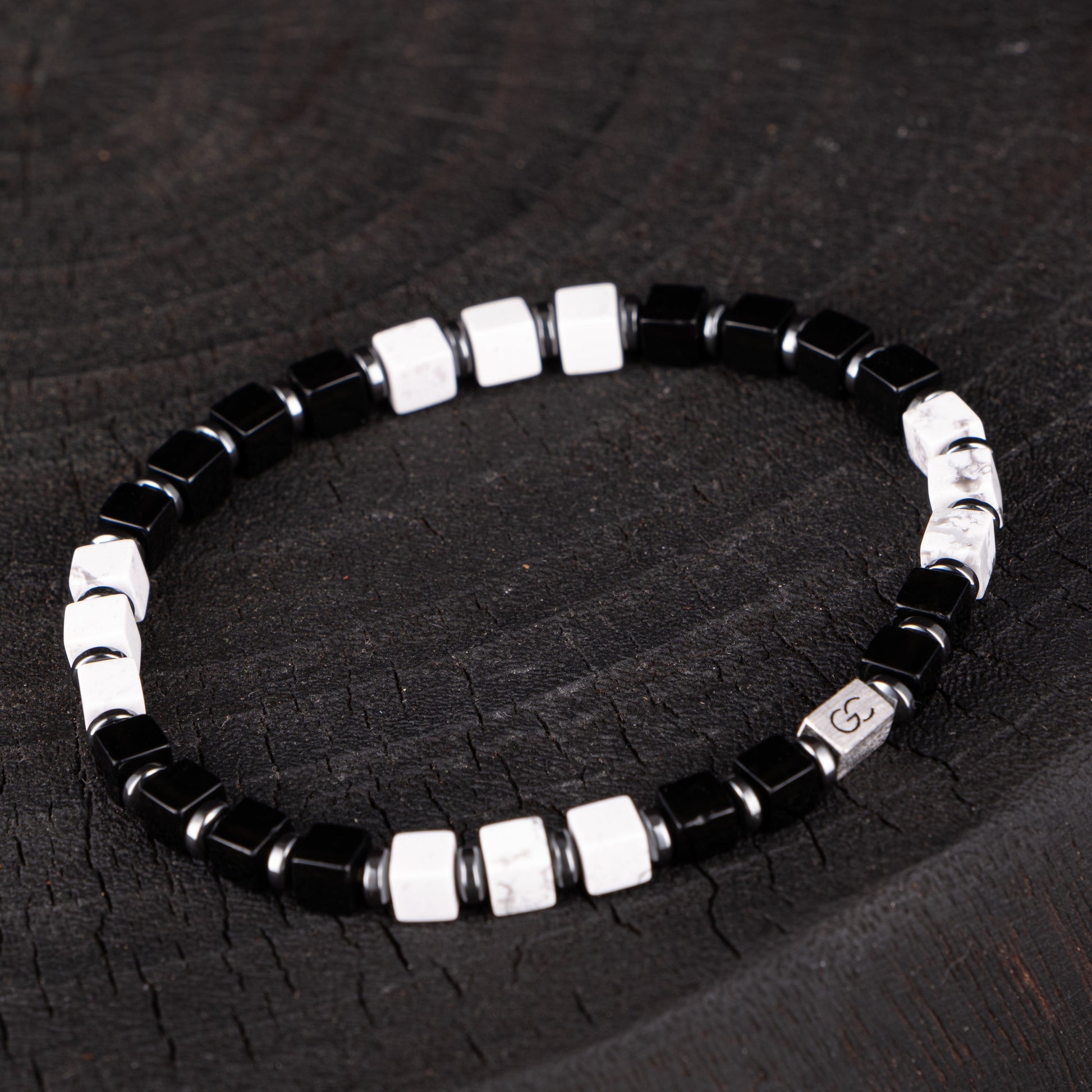 G&C Bracelet Black Onyx-Howlite Bracelet（4mm）