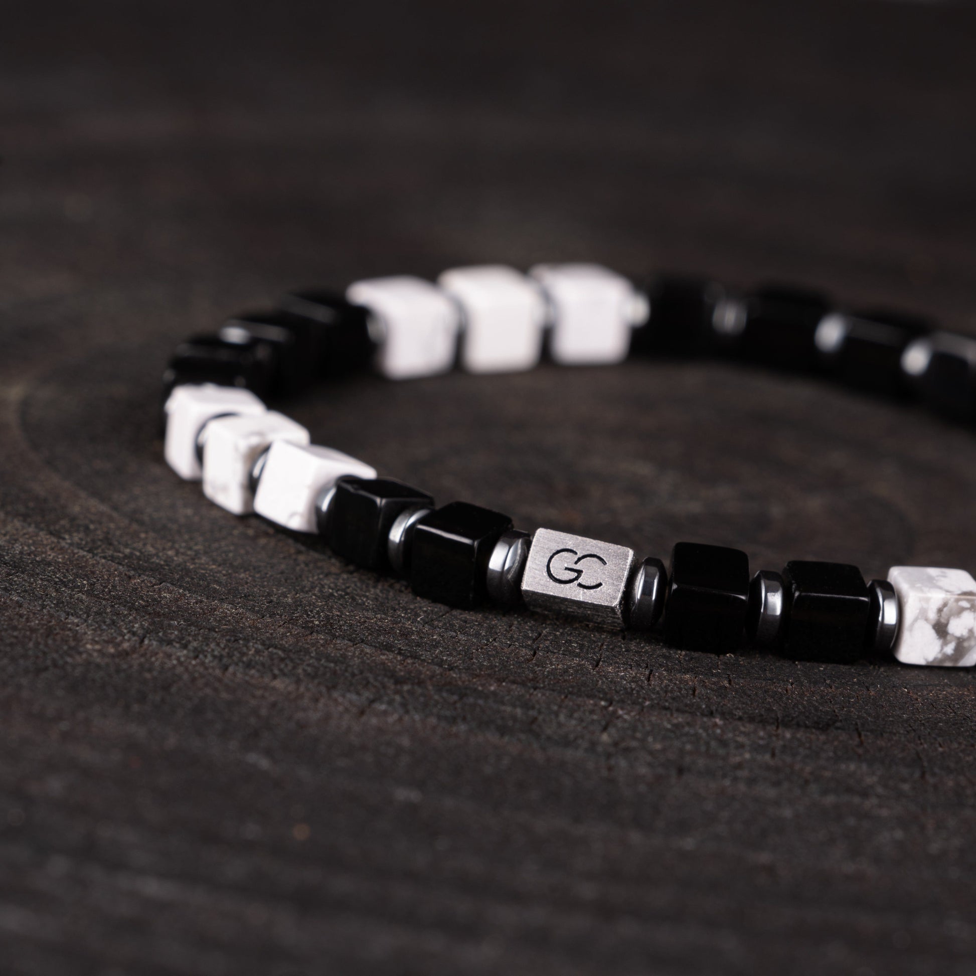 G&C Bracelet Black Onyx-Howlite Bracelet（4mm）