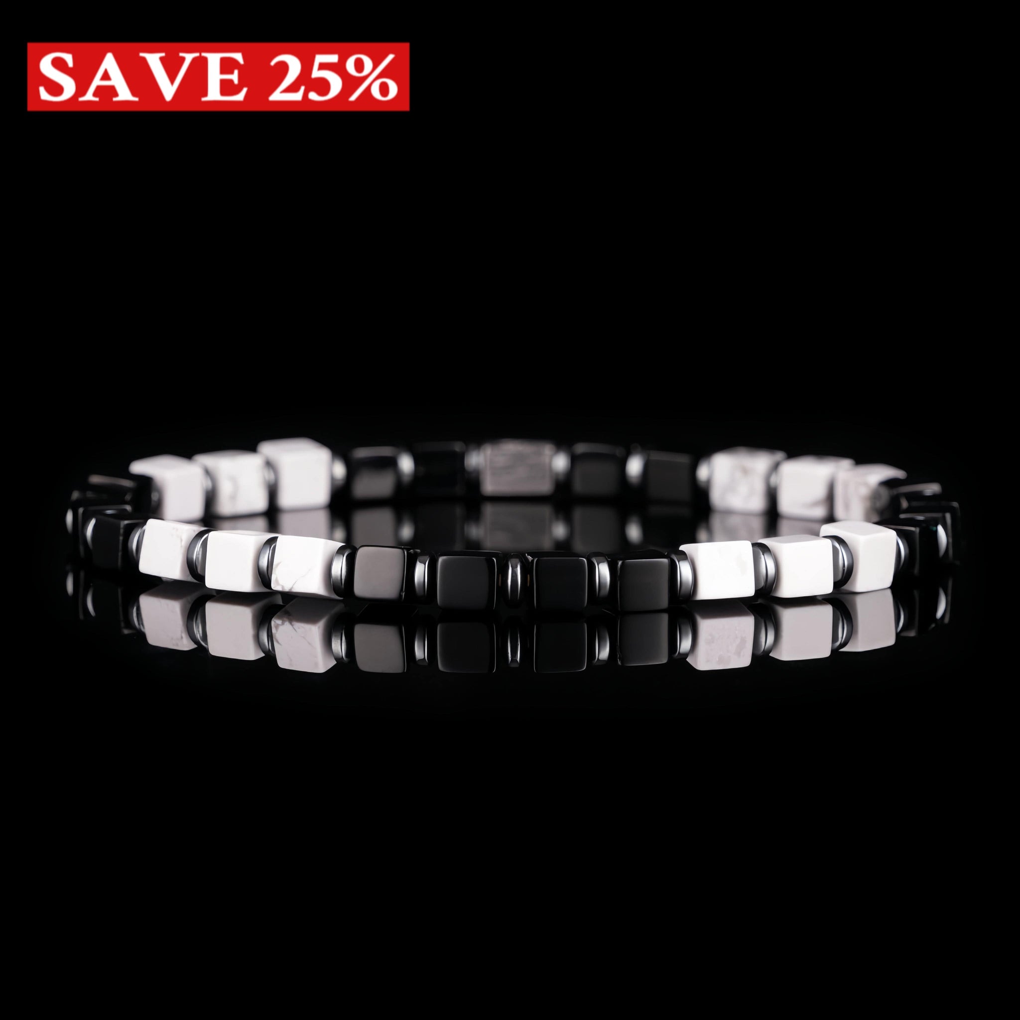 G&C Bracelet Black Onyx-Howlite Bracelet（4mm）