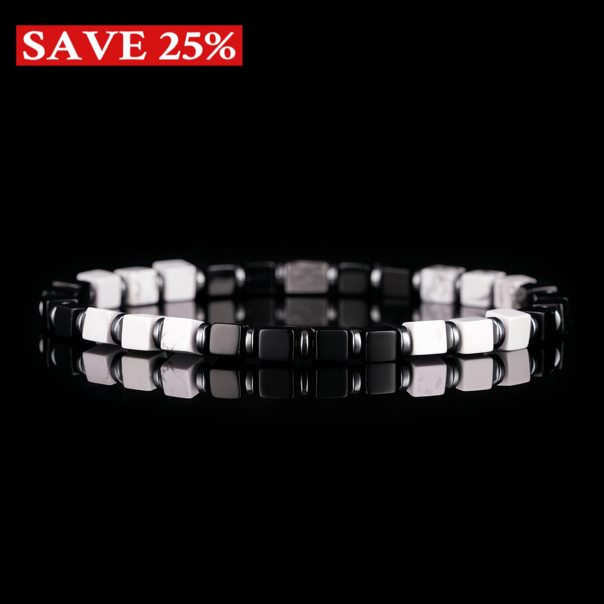 G&C Bracelet Black Onyx-Howlite Bracelet（4mm）