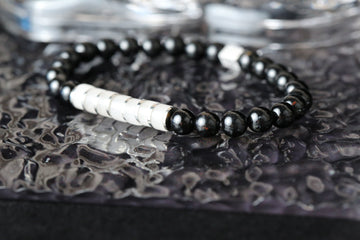GC·Bracelet Black Tourmaline-White Jade Bracelet（6mm）