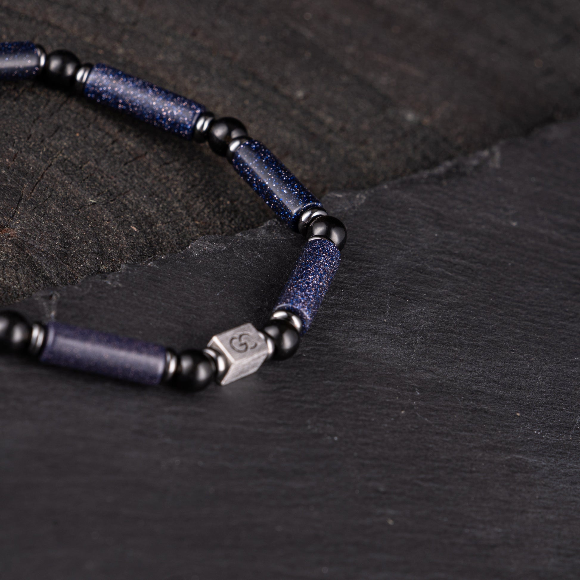 GC·Bracelet Blue agate-Black tourmaline bracelet（4mm）