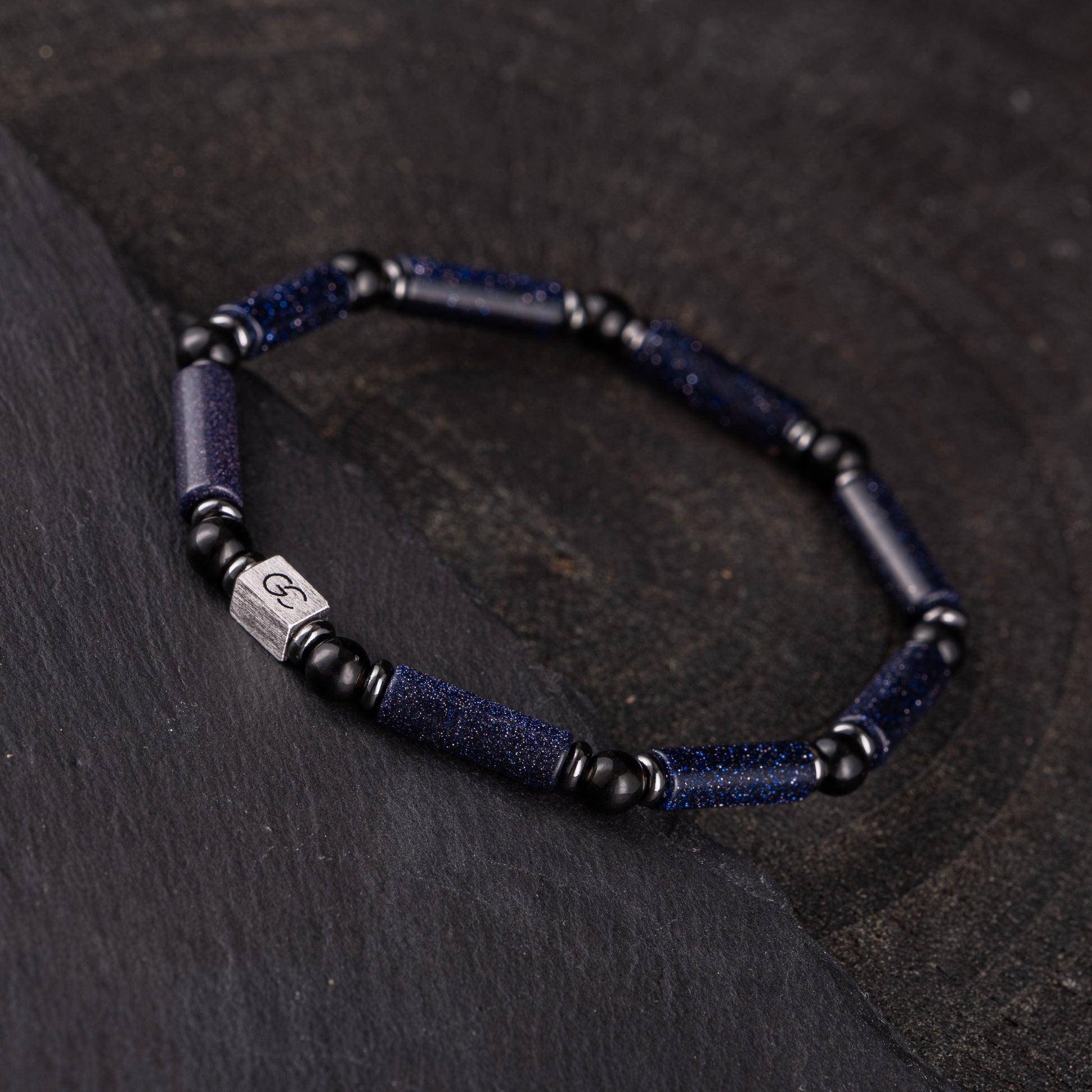 GC·Bracelet Blue agate-Black tourmaline bracelet（4mm）