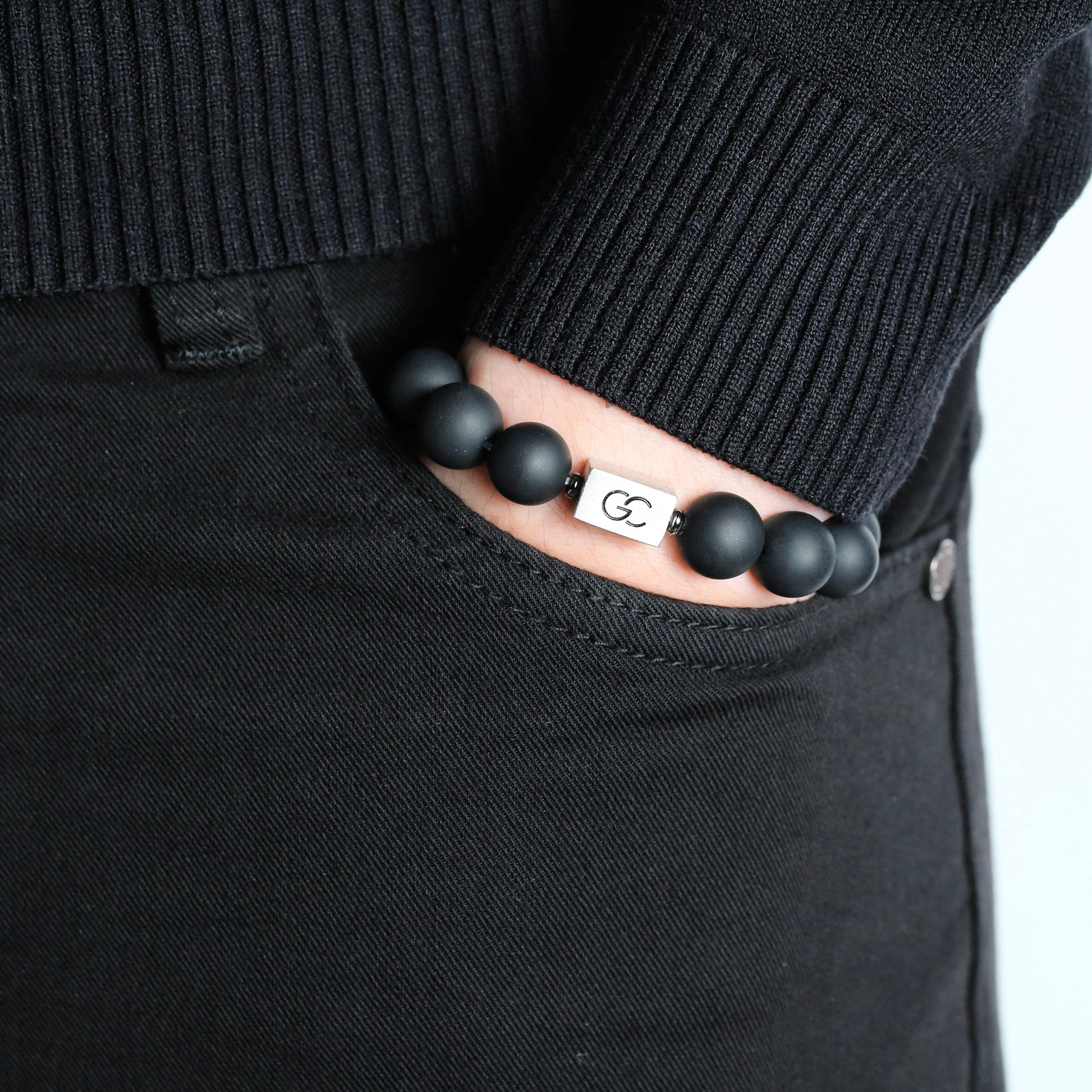 GC·Bracelet Frosted Black Onyx Bracelet IV（12mm）