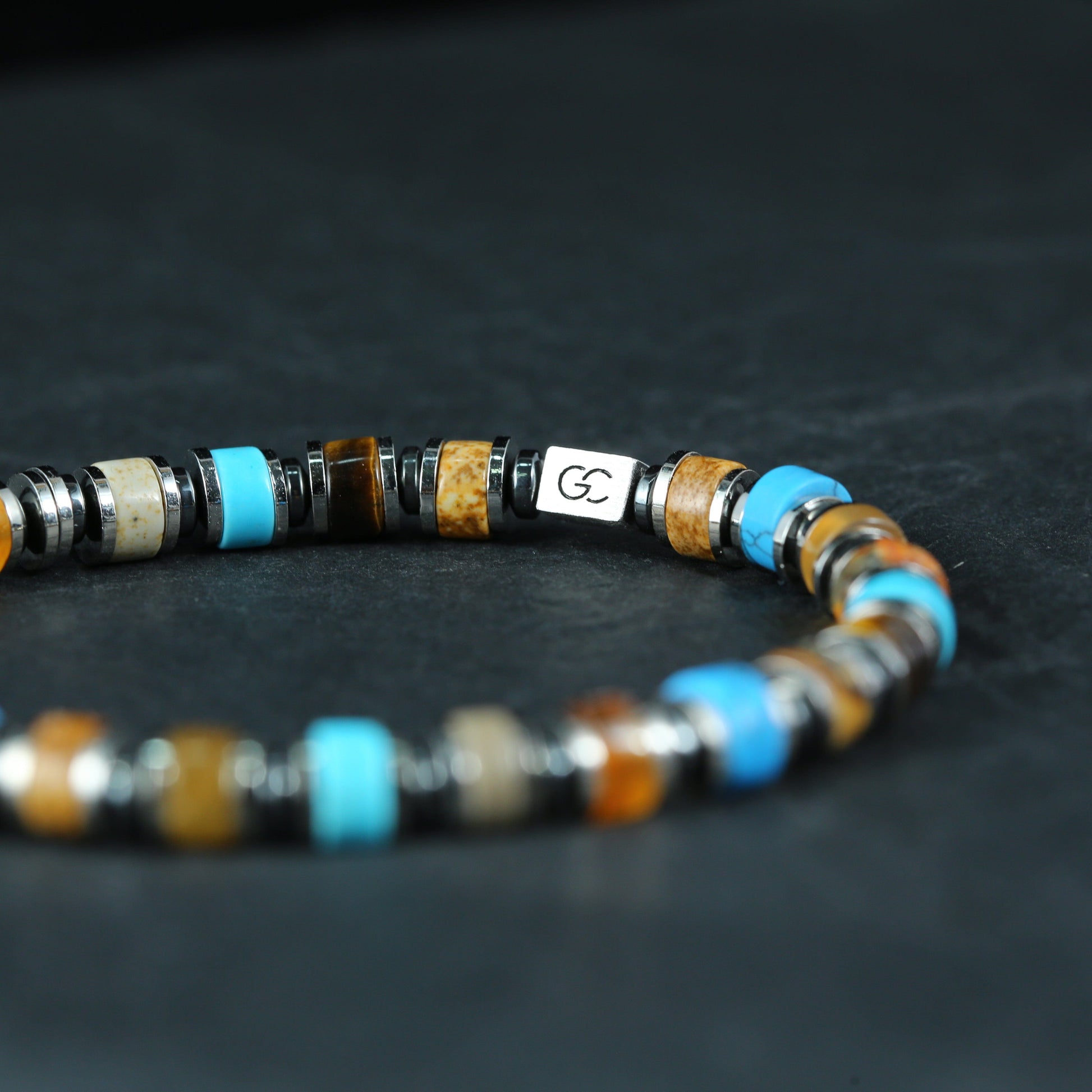 GC·Bracelet Landscape Jasper - Red Turquoise - Tiger's Eye - Agate - Blue Turquoise Bracelet（6mm）
