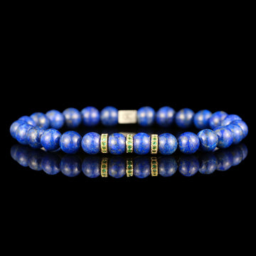 GC·Bracelet Lapis Lazuli Bracelet（7mm）,18K,Green Diamond.
