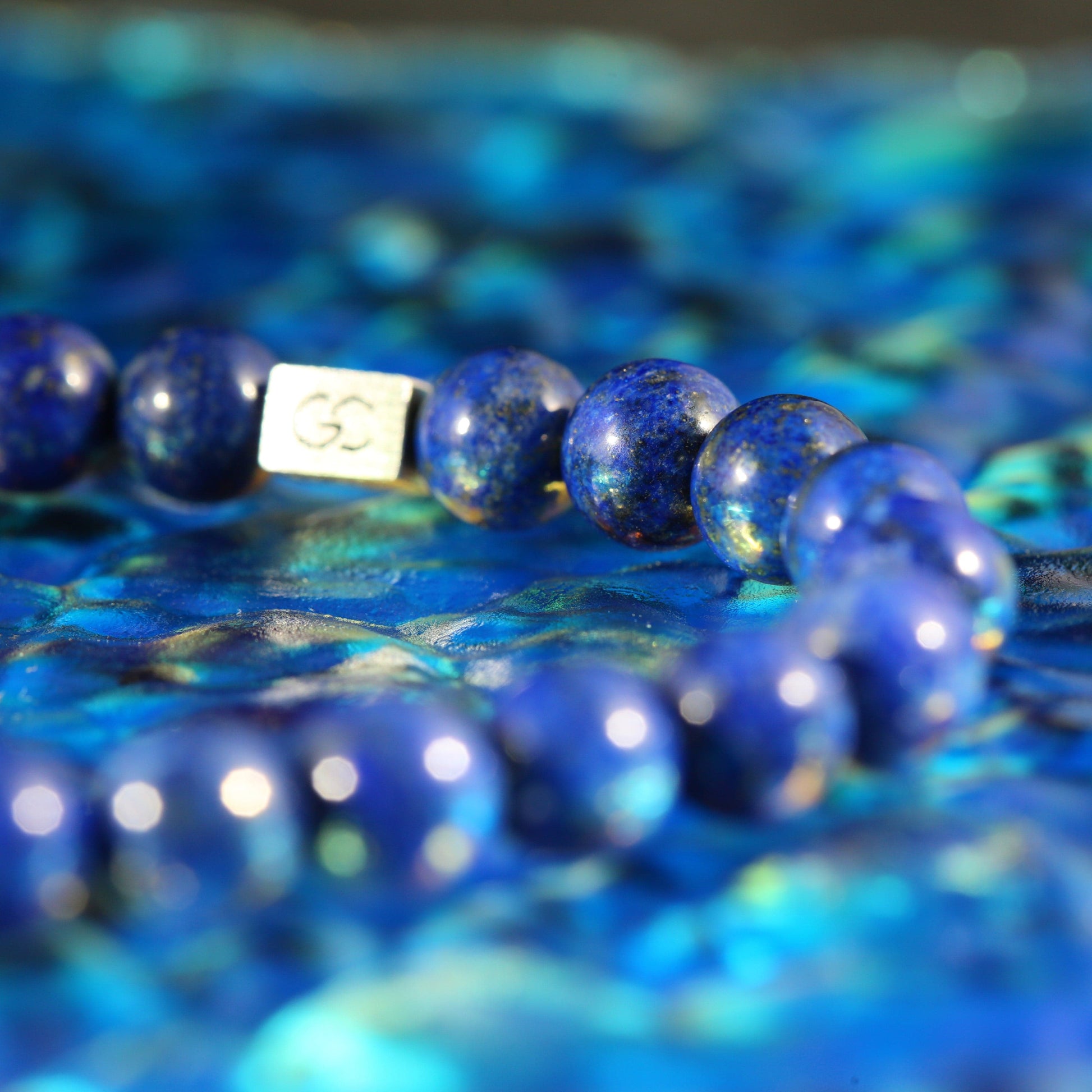 GC·Bracelet Lapis Lazuli Bracelet（7mm）,18K,Green Diamond.