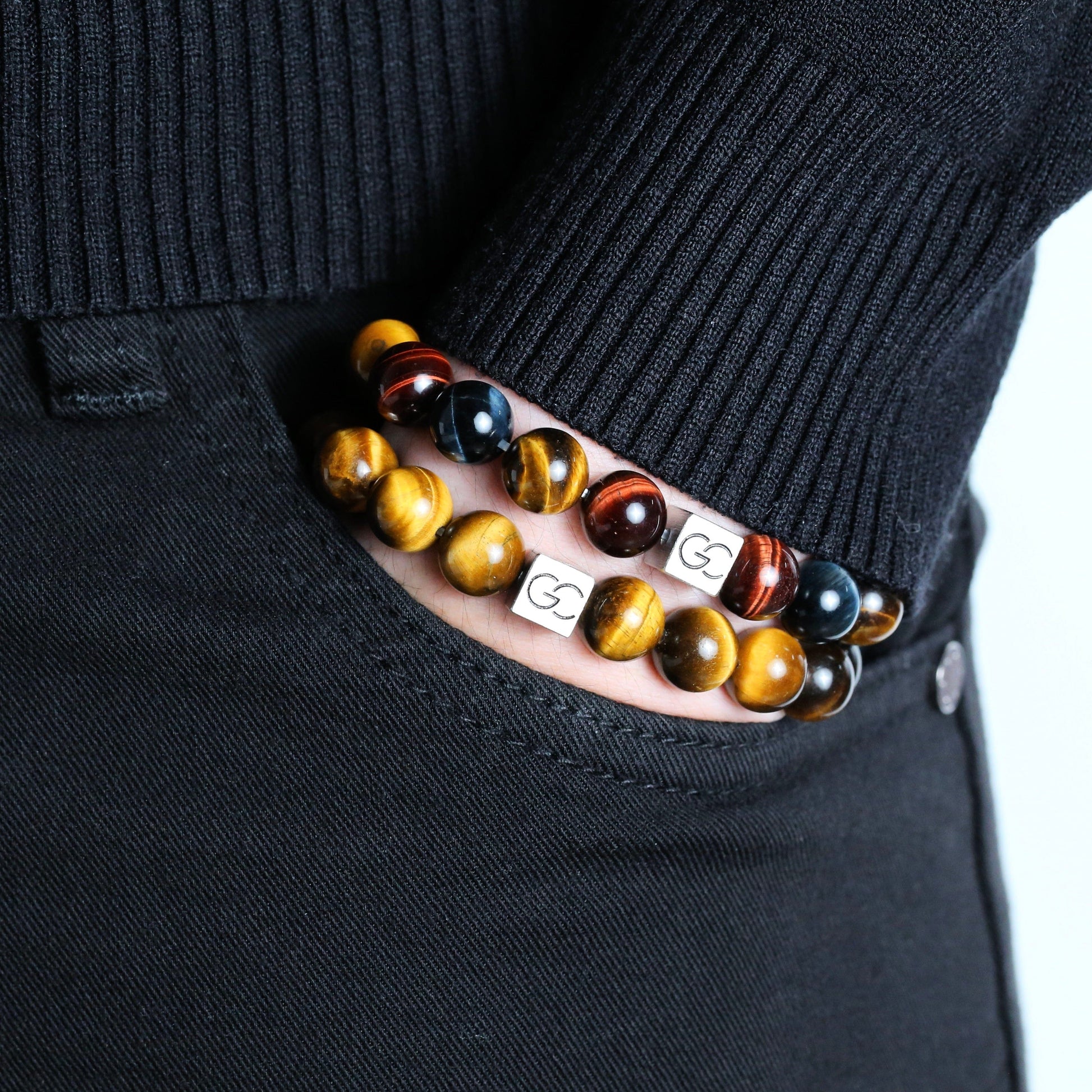 GC·Bracelet Red Tiger Eye-Yellow Tiger Eye-Ink Blue Tiger Eye Bracelet（10mm）
