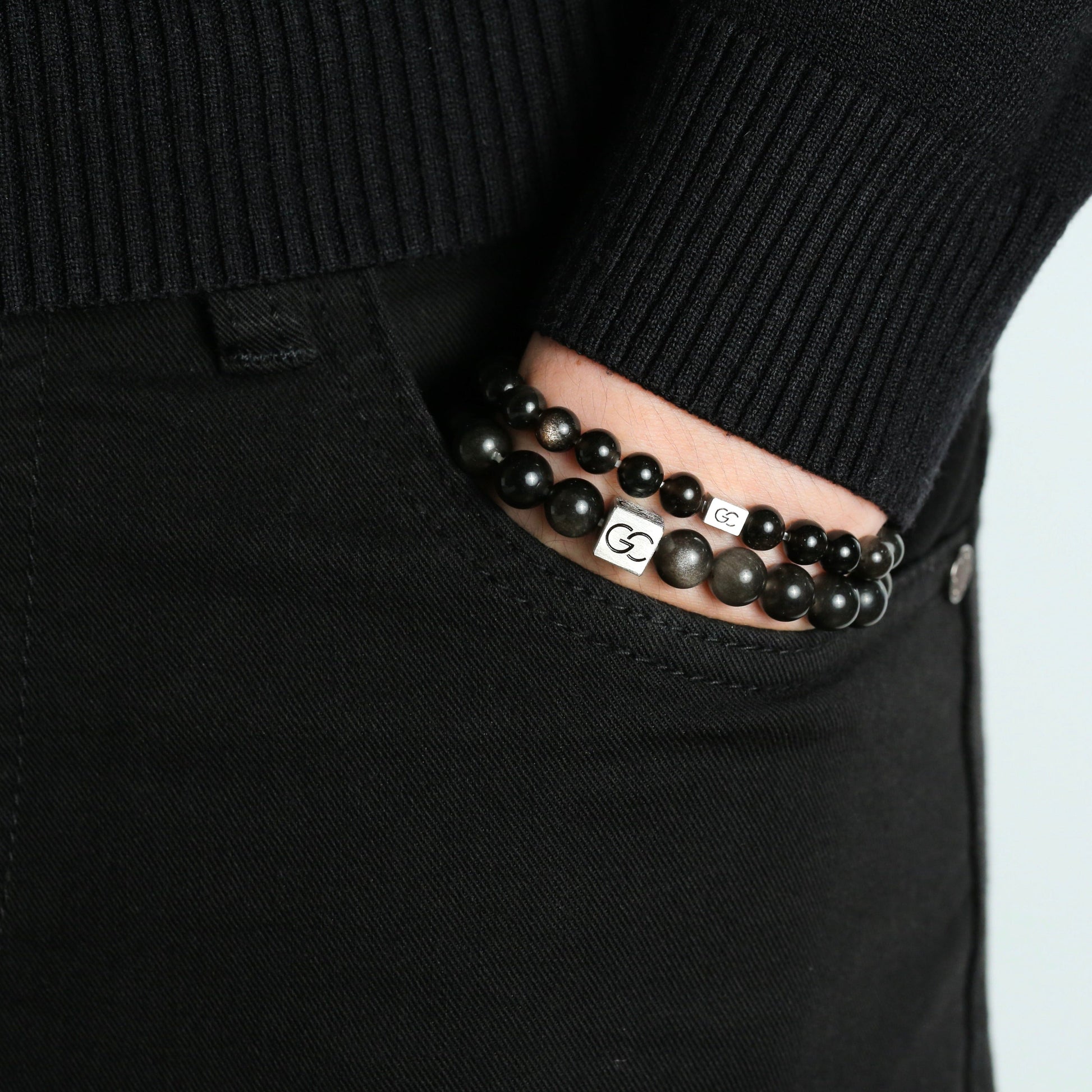 GC·Bracelet Silver Sheen Obsidian Bracelet I（6mm）