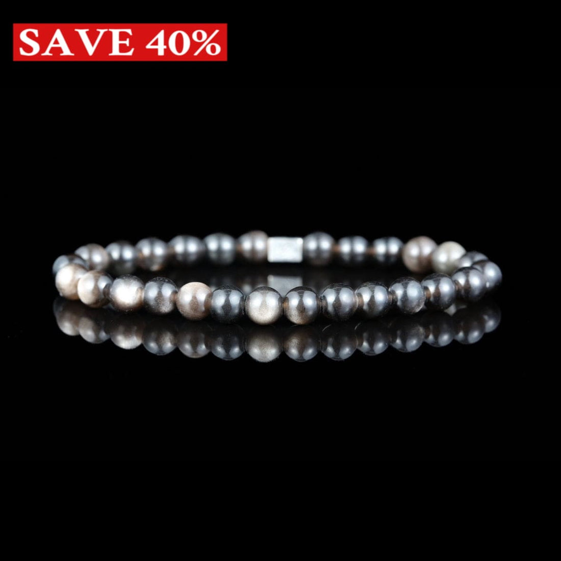 GC·Bracelet Silver Sheen Obsidian Bracelet I（6mm）