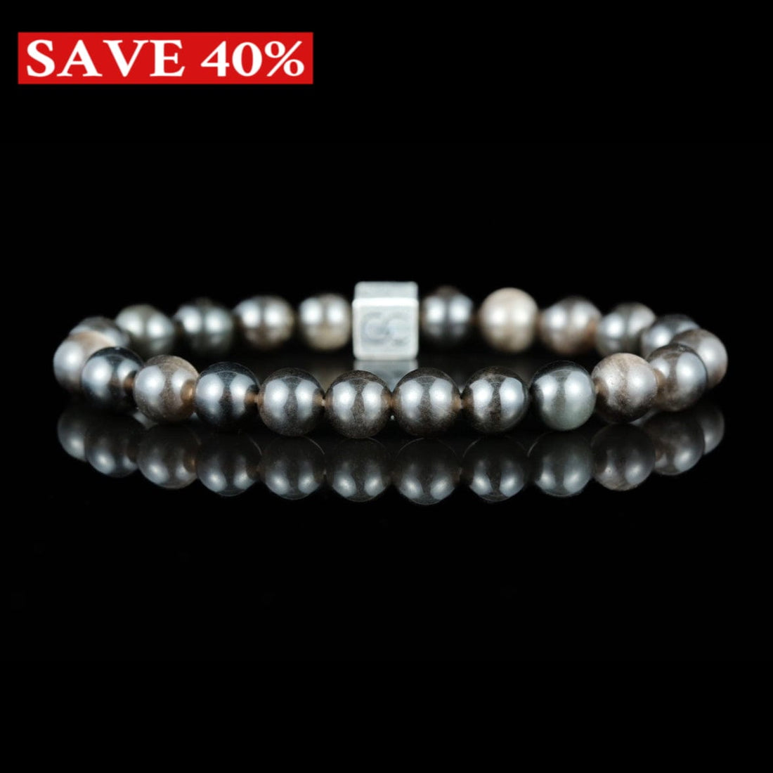GC·Bracelet Silver Sheen Obsidian Bracelet II（8mm）