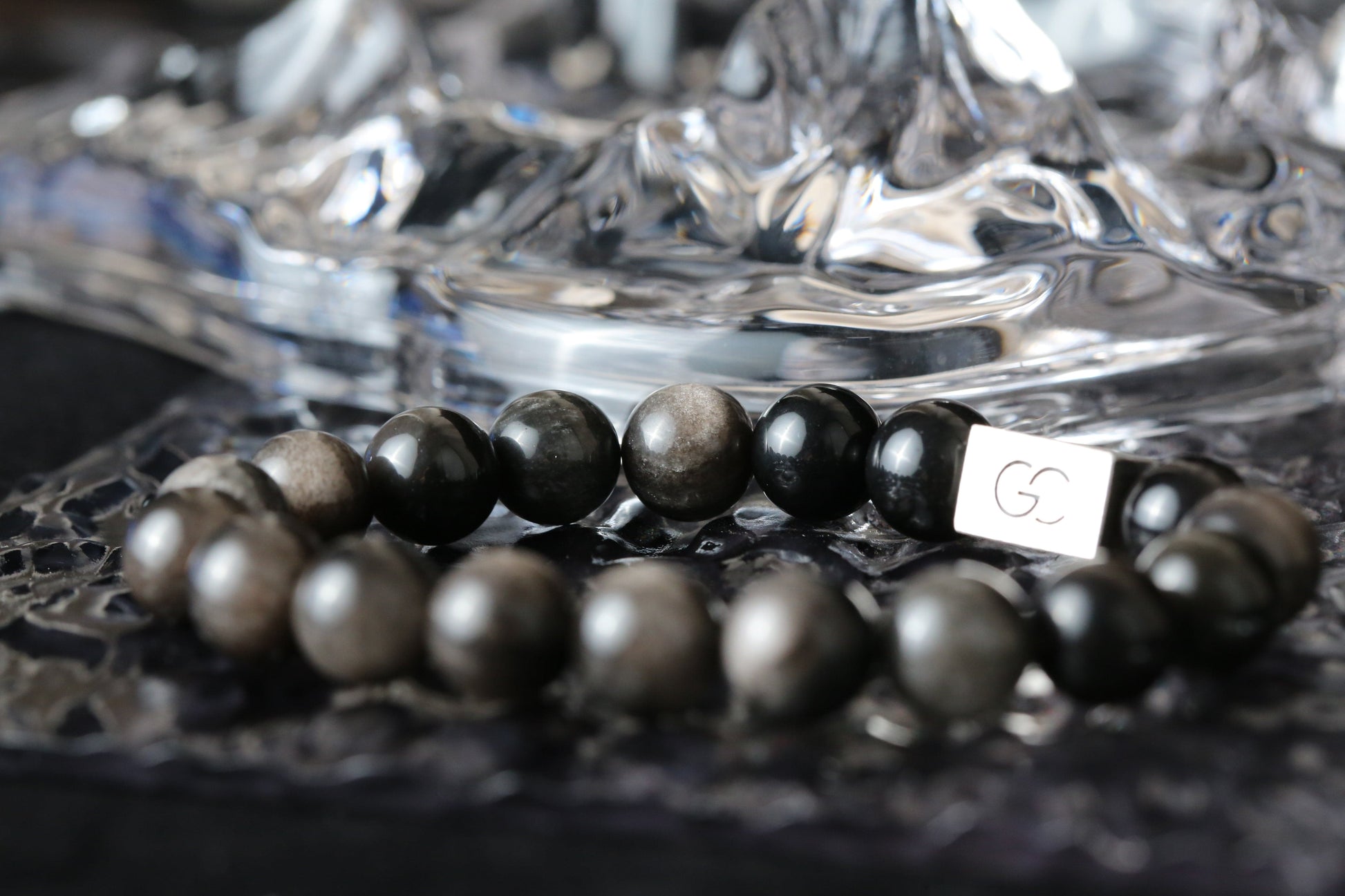 GC·Bracelet Silver Sheen Obsidian Bracelet III（10mm）