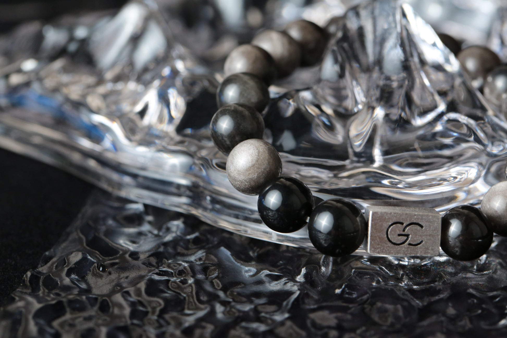 GC·Bracelet Silver Sheen Obsidian Bracelet III（10mm）