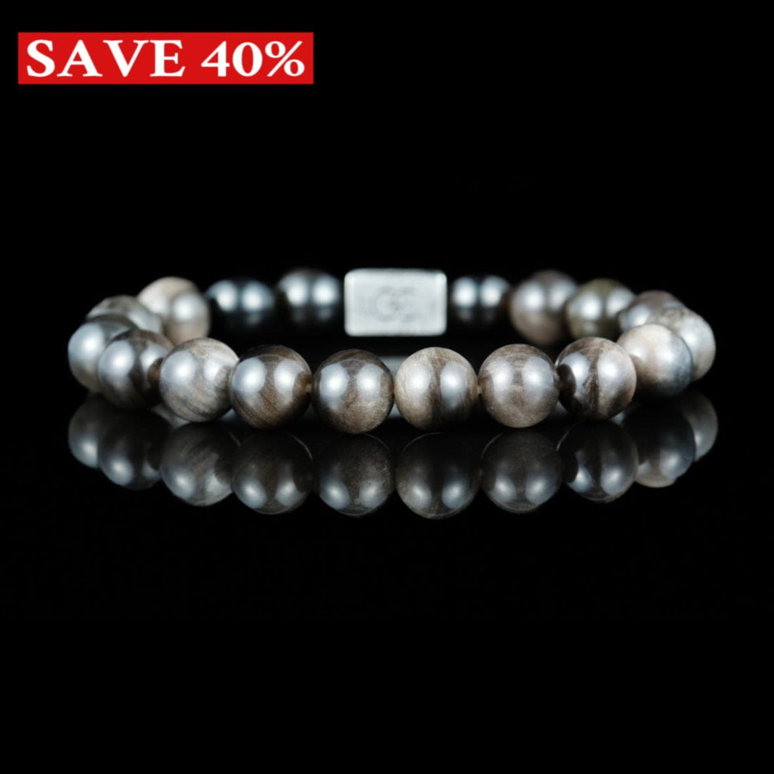 GC·Bracelet Silver Sheen Obsidian Bracelet III（10mm）