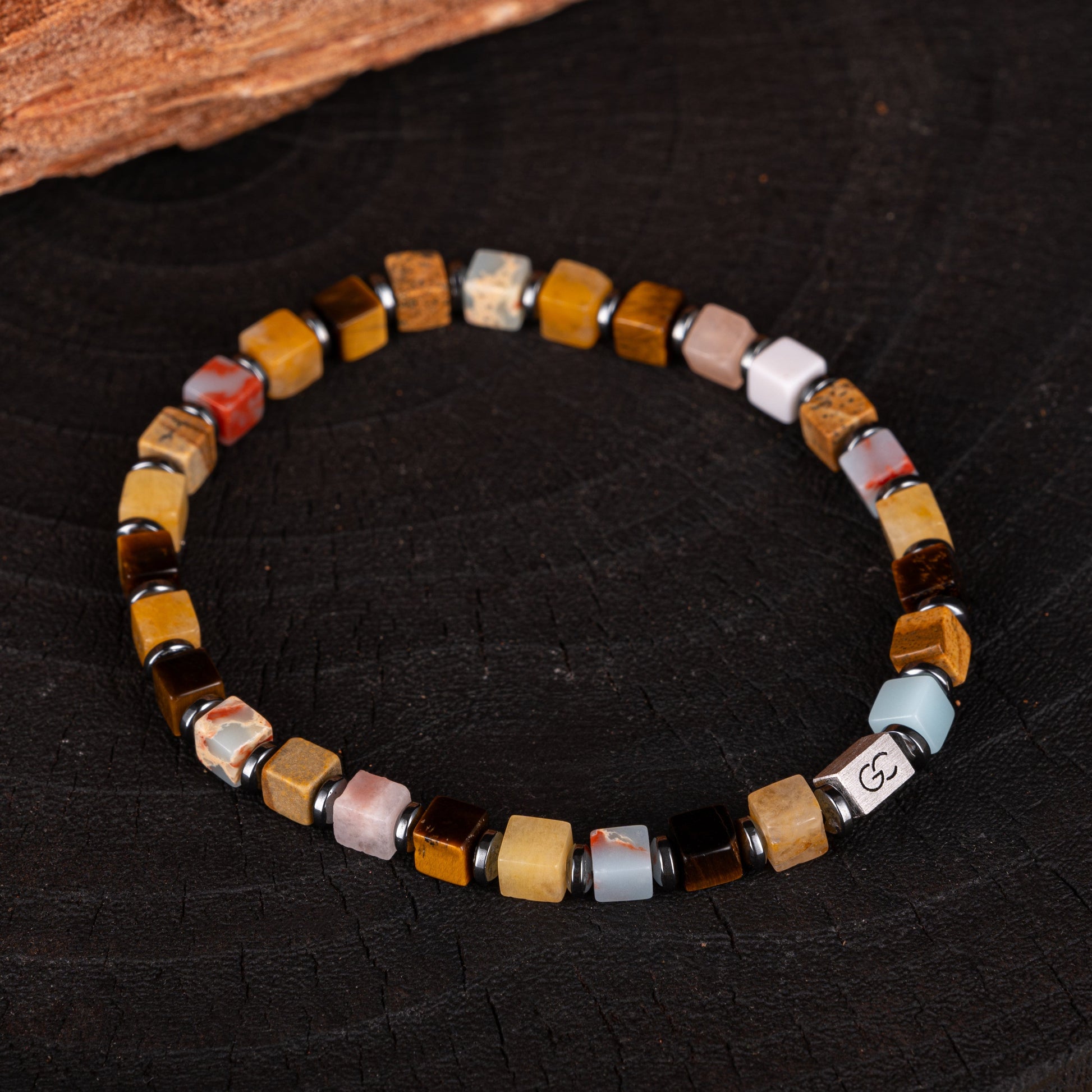 G&C Bracelet Tiger Eye-Yellow Jade-Landscape Jasper-Shoushan-Aventurine-Howlite Bracelet（4mm）