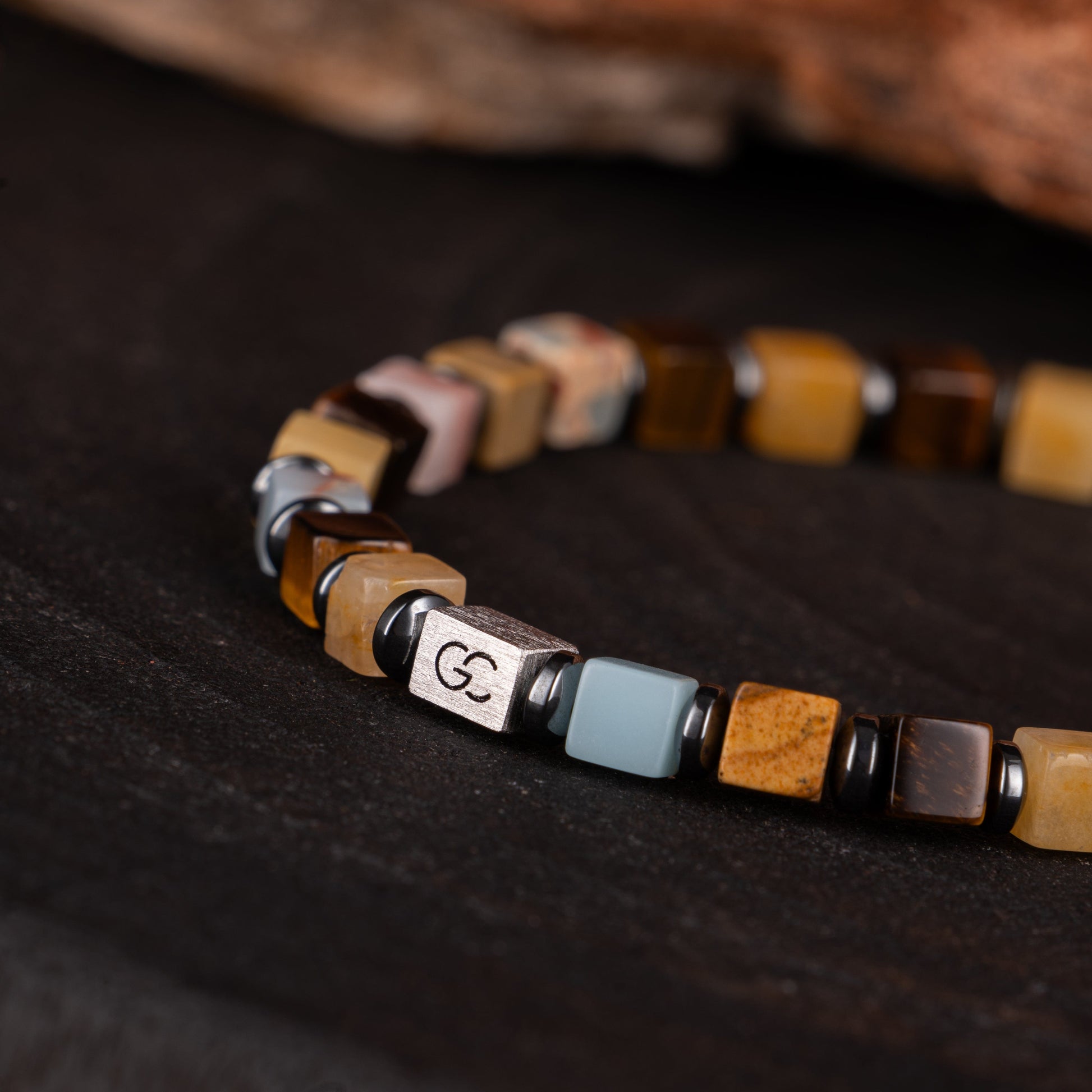 G&C Bracelet Tiger Eye-Yellow Jade-Landscape Jasper-Shoushan-Aventurine-Howlite Bracelet（4mm）