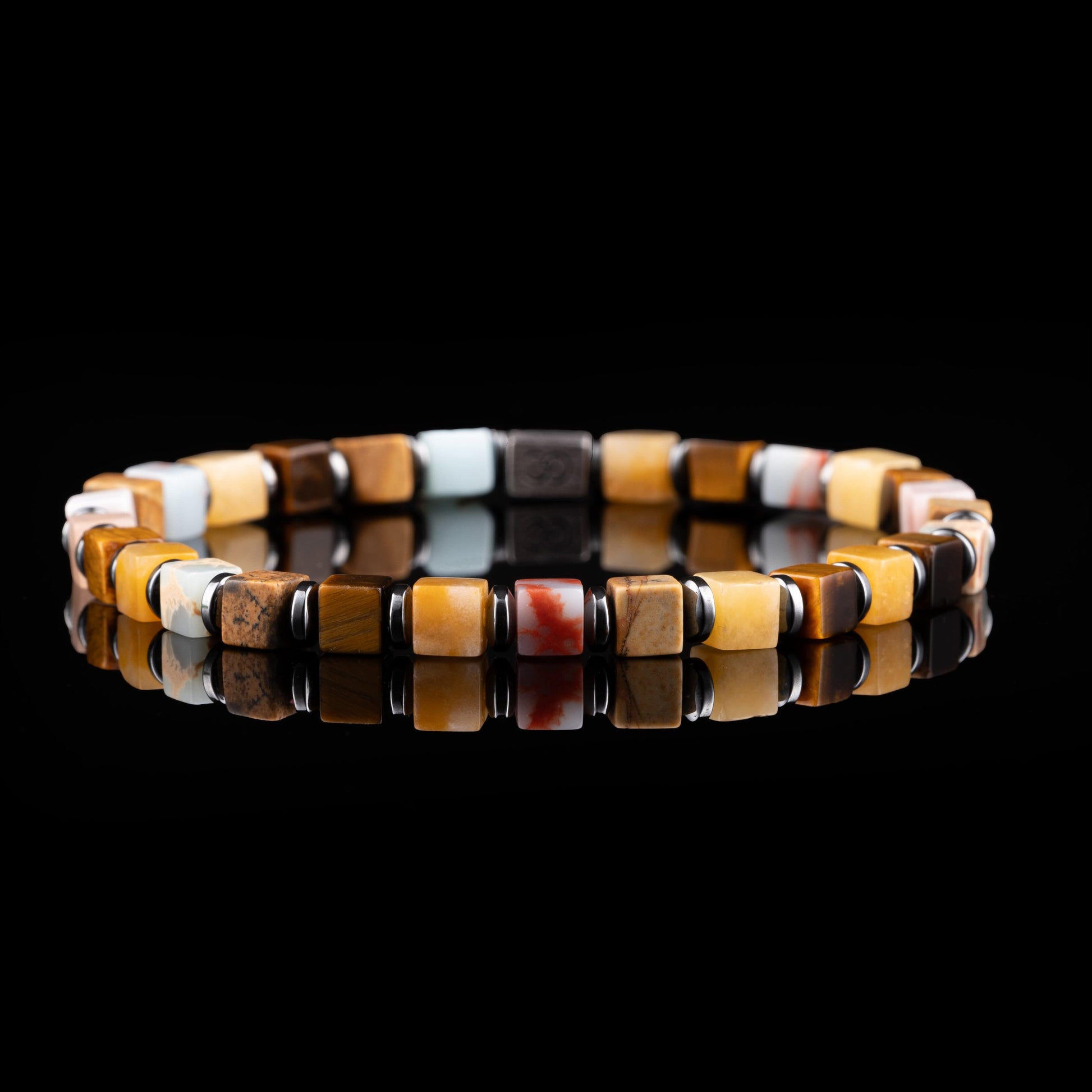 G&C Bracelet Tiger Eye-Yellow Jade-Landscape Jasper-Shoushan-Aventurine-Howlite Bracelet（4mm）